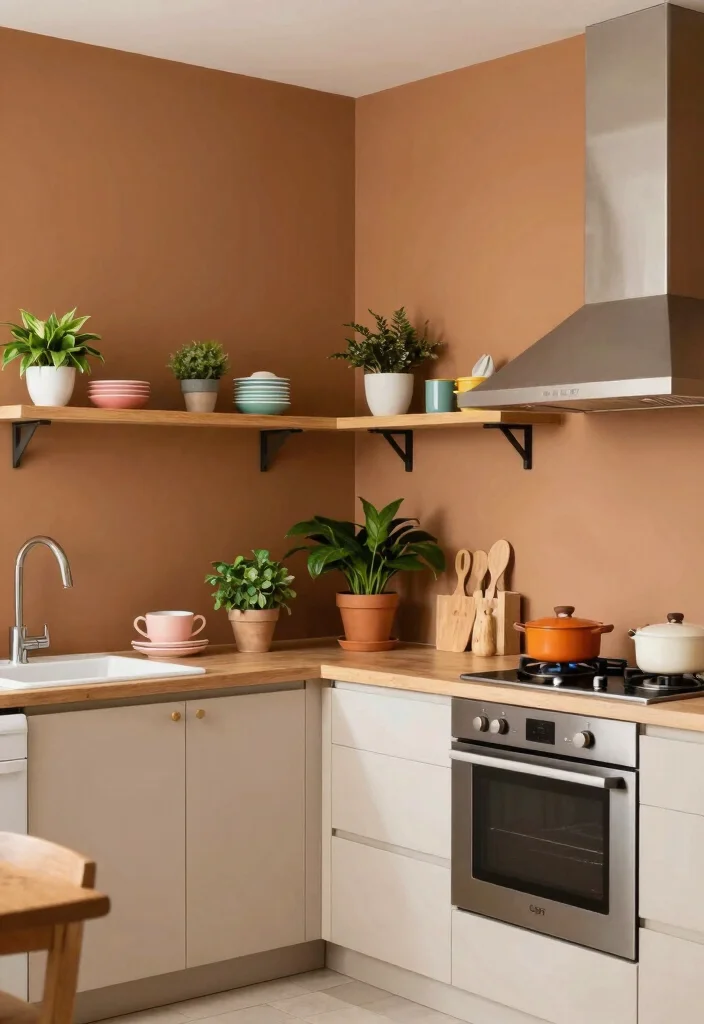 18 Brown Kitchen Walls Ideas With Cozy Depth - 9. Warm Cinnamon Bliss 1