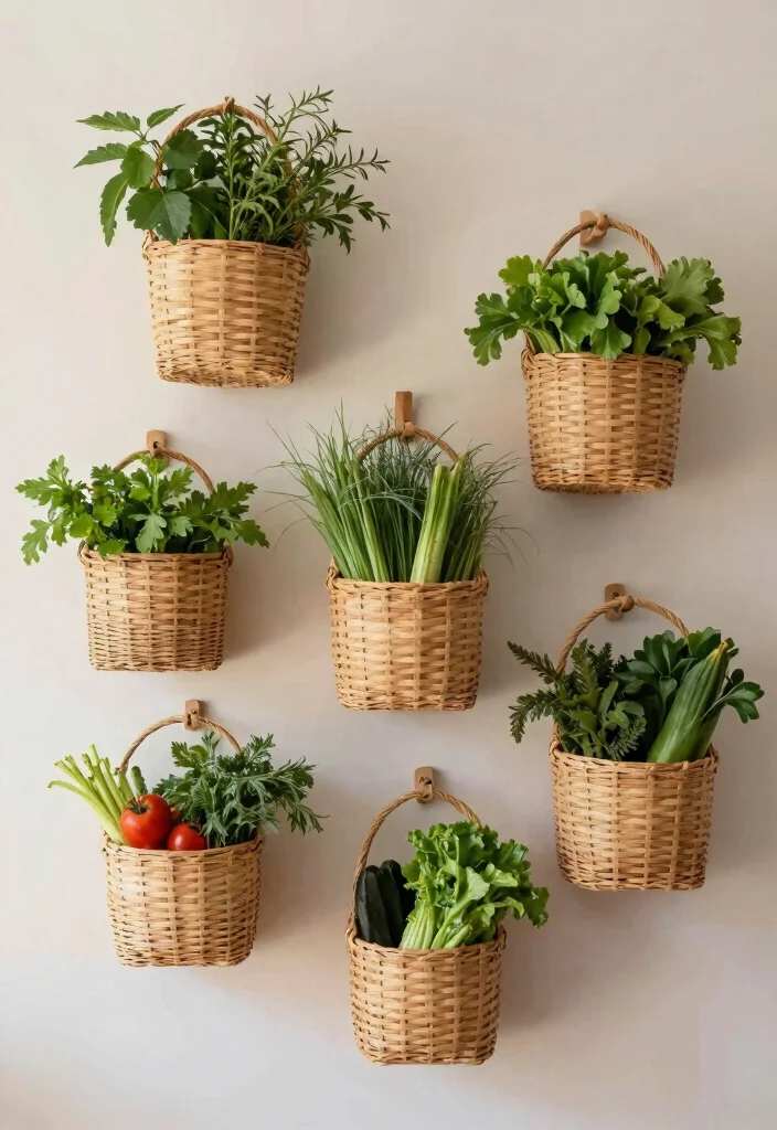 18 Creative Kitchen Storage Ideas That Work Smart - 10. Wall-Mounted Storage Baskets 1