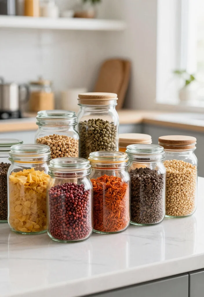 18 Creative Kitchen Storage Ideas That Work Smart - 12. Glass Jar Storage 1