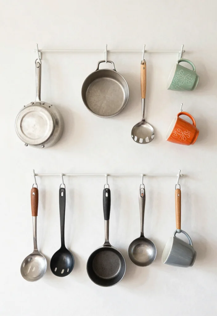 18 Creative Kitchen Storage Ideas That Work Smart - 14. Creative Use of Hooks 1