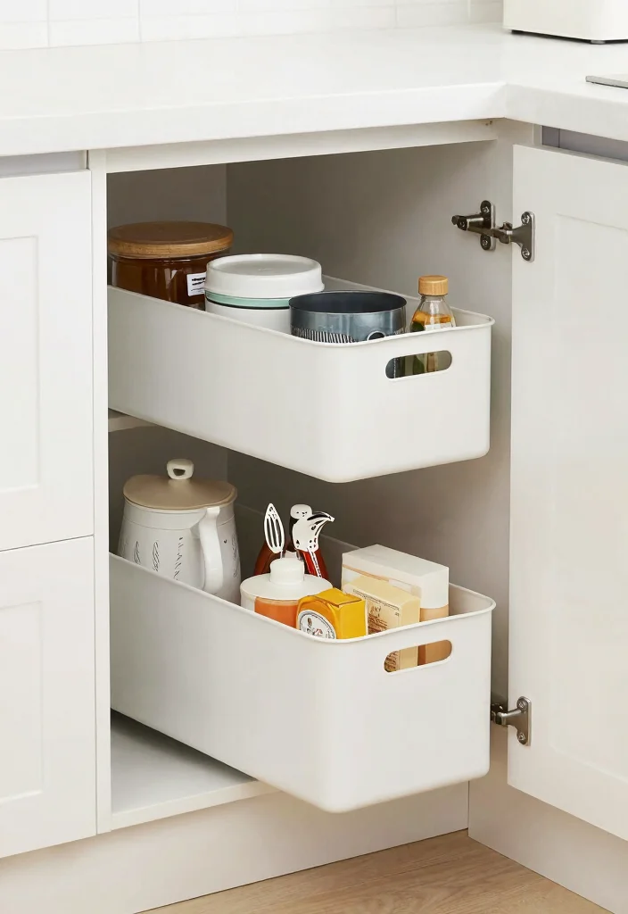 18 Creative Kitchen Storage Ideas That Work Smart - 15. Under-Cabinet Storage Bins 1