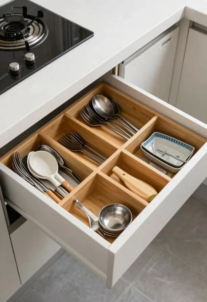 18 Creative Kitchen Storage Ideas That Work Smart - 6. Drawer Dividers and Organizers 1