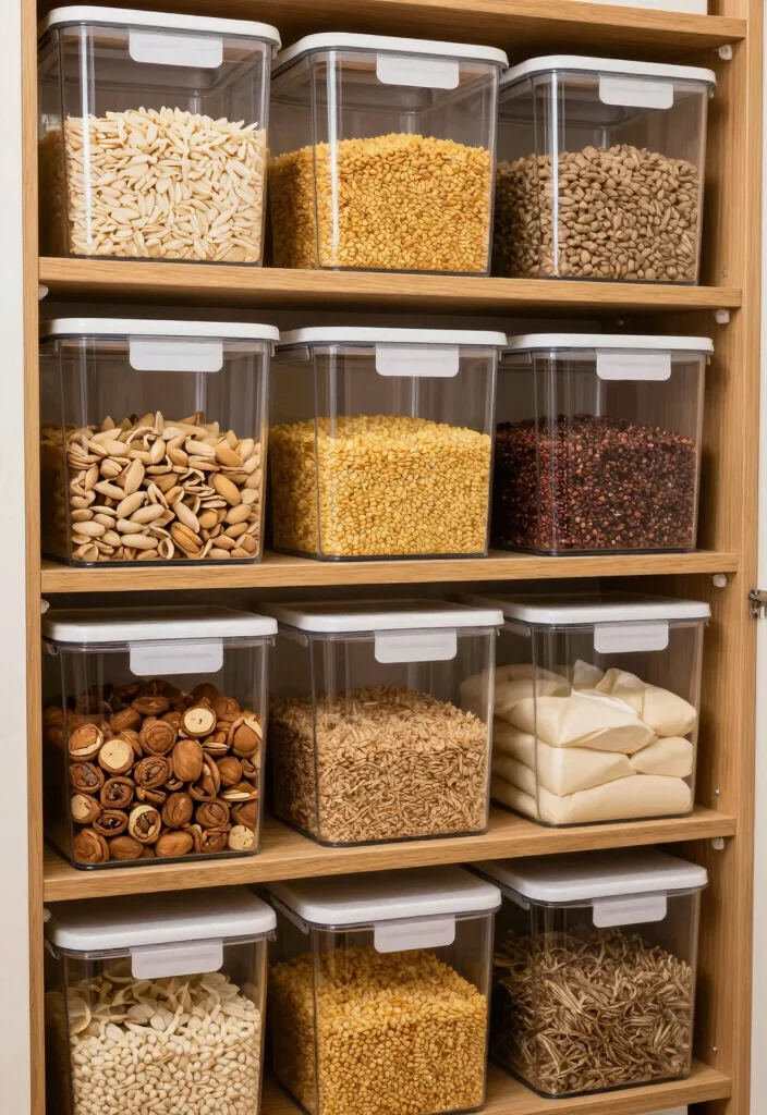 18 Creative Kitchen Storage Ideas That Work Smart - 7. Clear Storage Bins for Pantries 1