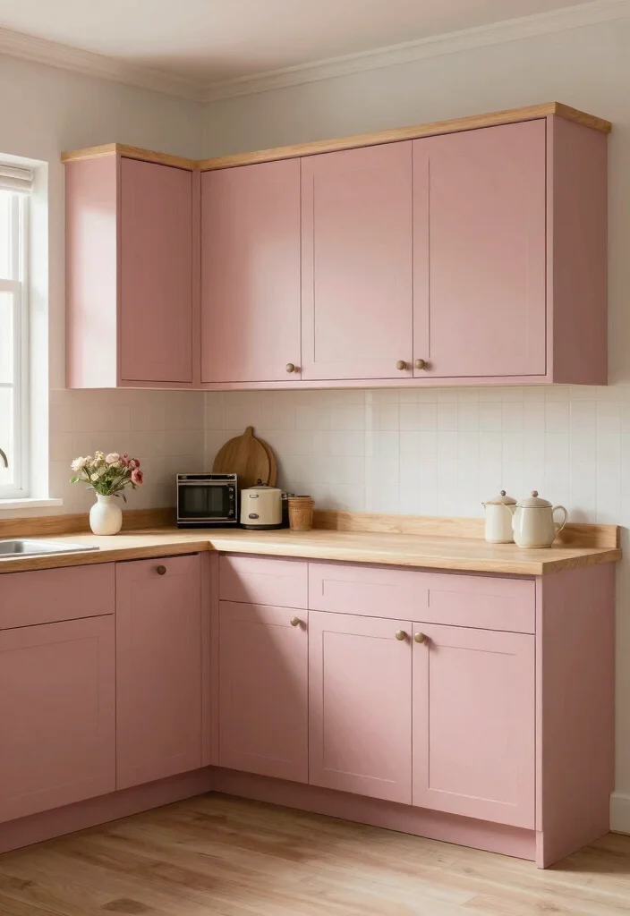 18 Kitchen Cabinet Color Ideas That Transform Your Space 16 18 Kitchen Cabinet Color Ideas That Transform Your Space - 16. Dusty Rose: Subtle Elegance 1