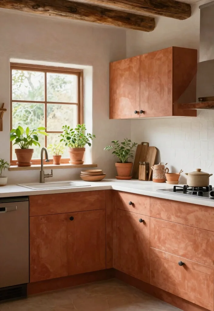 18 Kitchen Cabinet Color Ideas That Transform Your Space 5 18 Kitchen Cabinet Color Ideas That Transform Your Space - 5. Earthy Terracotta: Rustic Charm 1