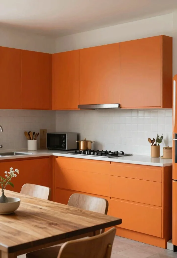 18 Kitchen Cabinet Color Ideas That Transform Your Space 9 18 Kitchen Cabinet Color Ideas That Transform Your Space - 9. Burnt Orange: Warmth and Energy 1