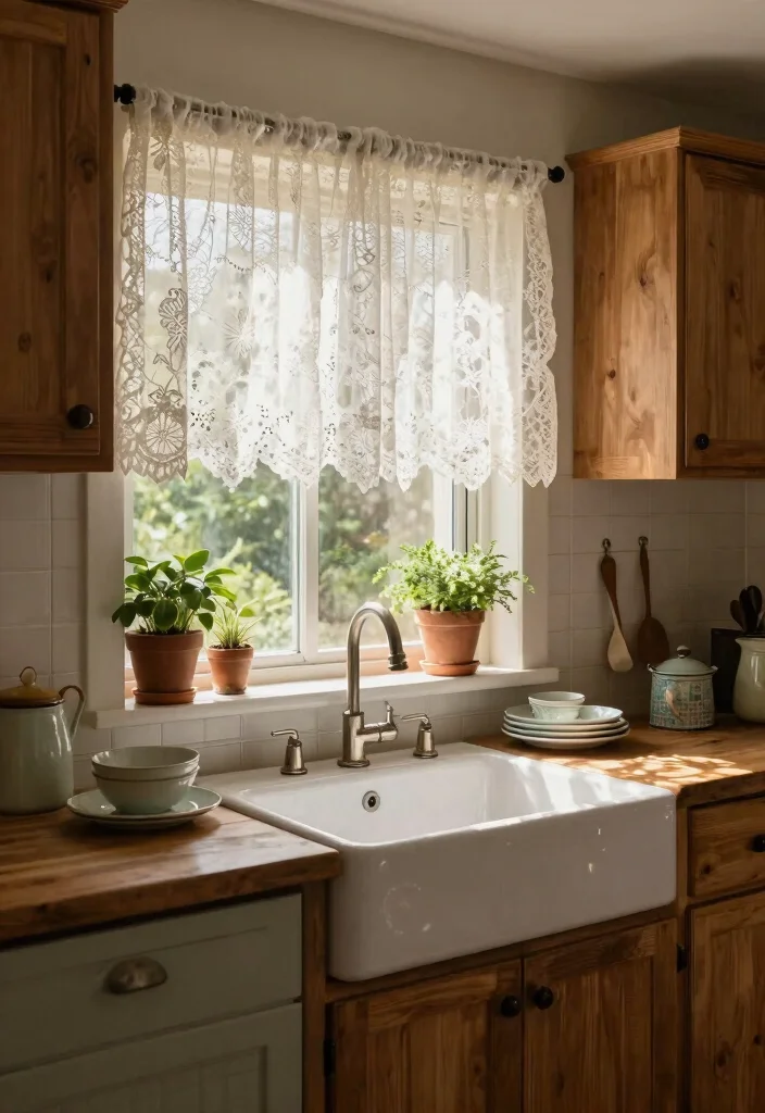 18 Kitchen Curtains Above Sink Ideas With Charming Detail 1 18 Kitchen Curtains Above Sink Ideas With Charming Detail - 1. Classic Lace Curtains for a Timeless Touch 1