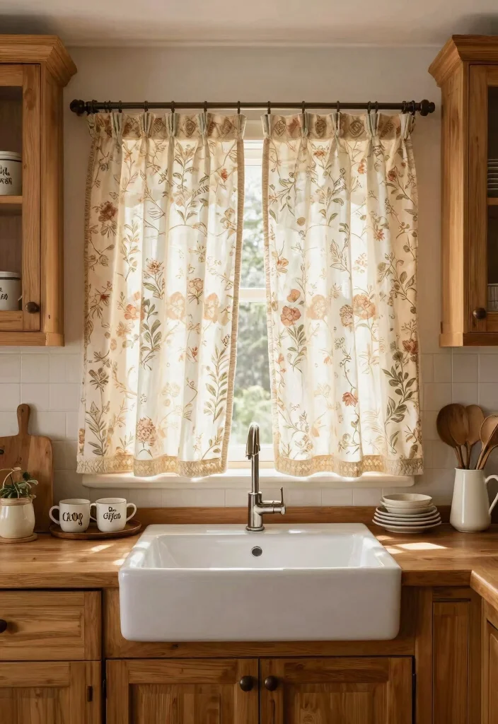 18 Kitchen Curtains Above Sink Ideas With Charming Detail 11 18 Kitchen Curtains Above Sink Ideas With Charming Detail - 11. Charming Café Style for a Cozy Atmosphere 1