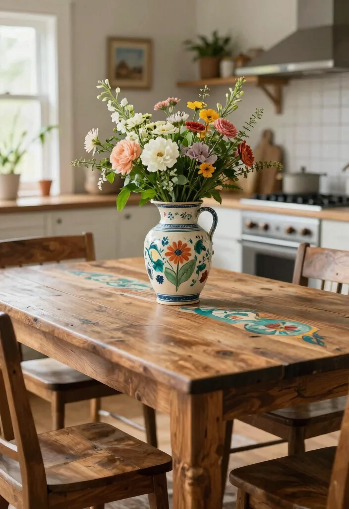 18 Kitchen Table Centerpiece Ideas That Elevate Everyday Dining - 13. Hand-painted Centerpieces 1