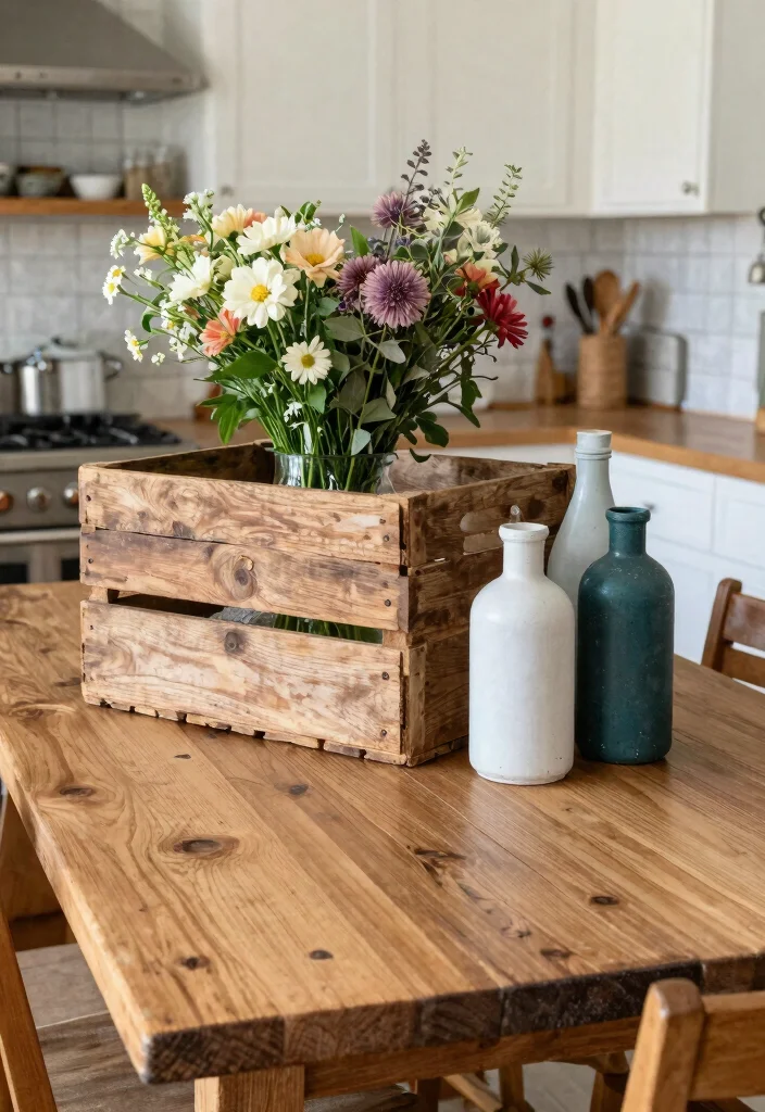 18 Kitchen Table Centerpiece Ideas That Elevate Everyday Dining - 14. Upcycled Items as Centerpieces 1