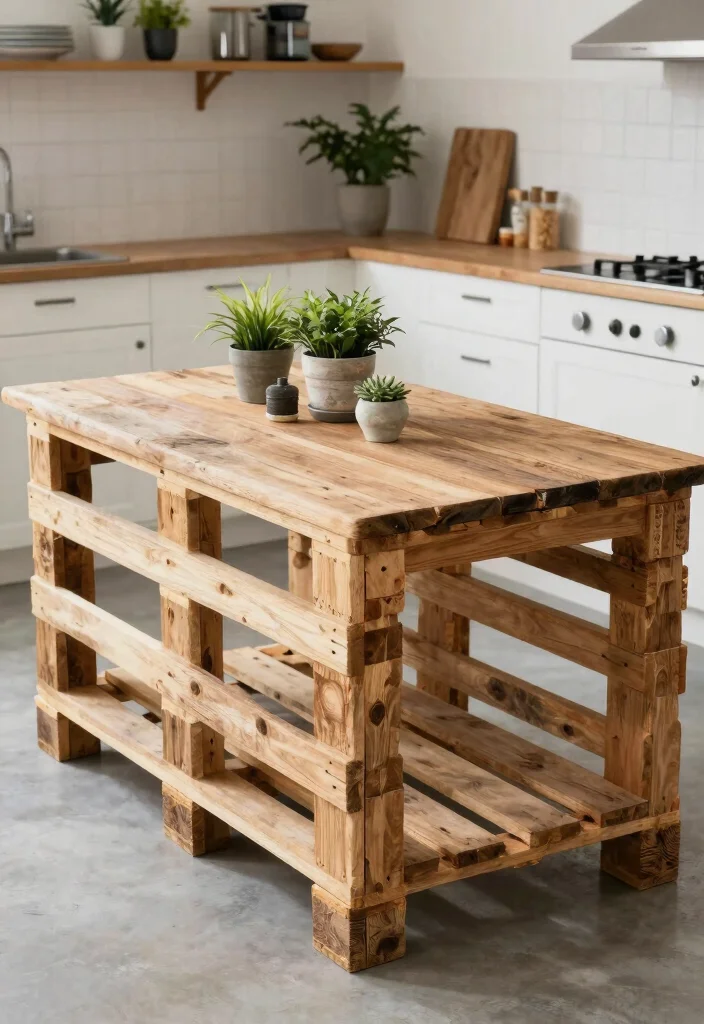 18 Kitchen Table Centerpiece Ideas That Elevate Everyday Dining - 16. Upcycled Wooden Pallet Decor 1