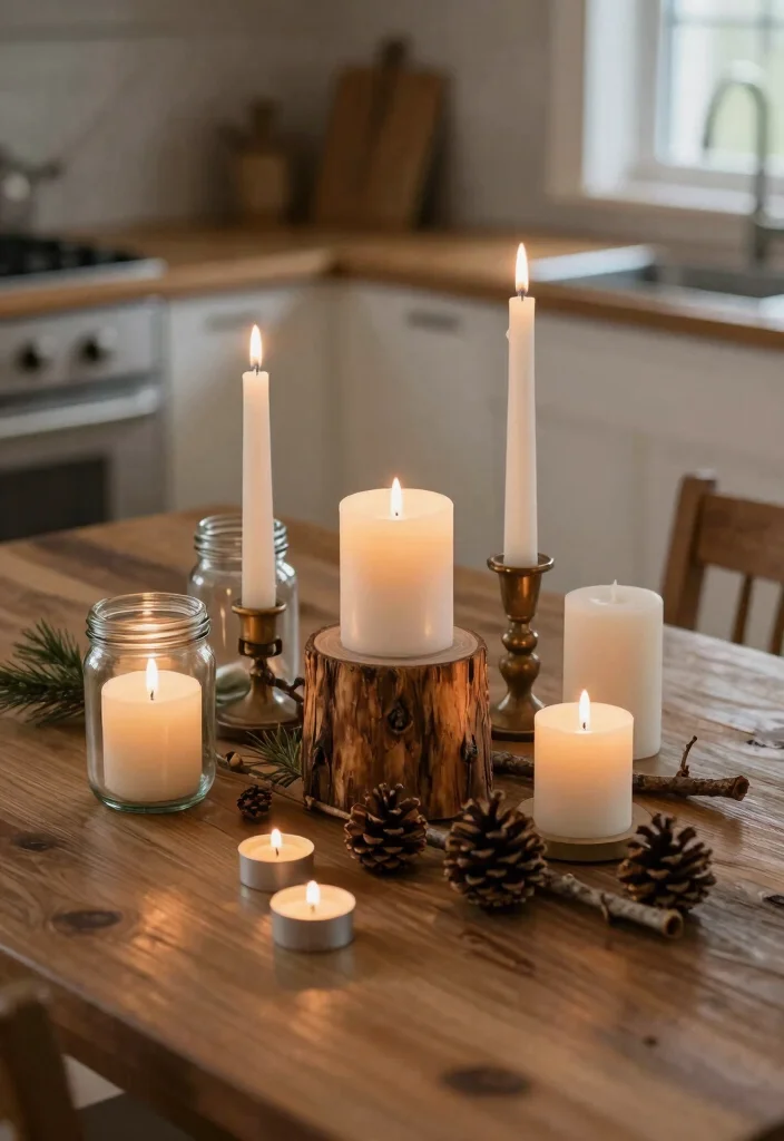 18 Kitchen Table Centerpiece Ideas That Elevate Everyday Dining - 5. Candles in Unique Holders 1