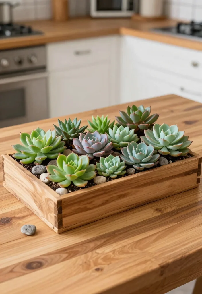 18 Kitchen Table Centerpiece Ideas That Elevate Everyday Dining - 9. DIY Succulent Garden 1