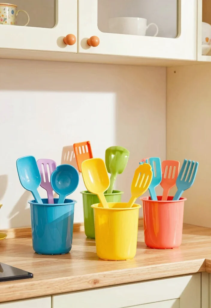 18 Kitchen Utensil Holder Ideas That Look Cute & Practical 12 18 Kitchen Utensil Holder Ideas That Look Cute & Practical - 12. Colorful Plastic Utensil Holders 1