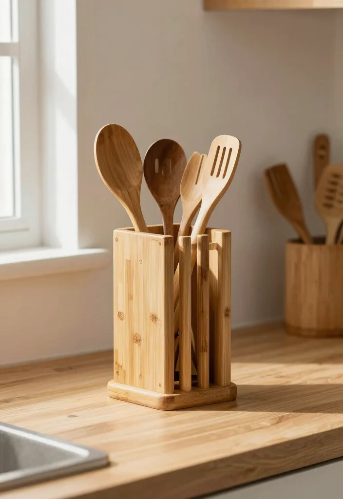 18 Kitchen Utensil Holder Ideas That Look Cute & Practical 14 18 Kitchen Utensil Holder Ideas That Look Cute & Practical - 14. Bamboo Utensil Holders 1