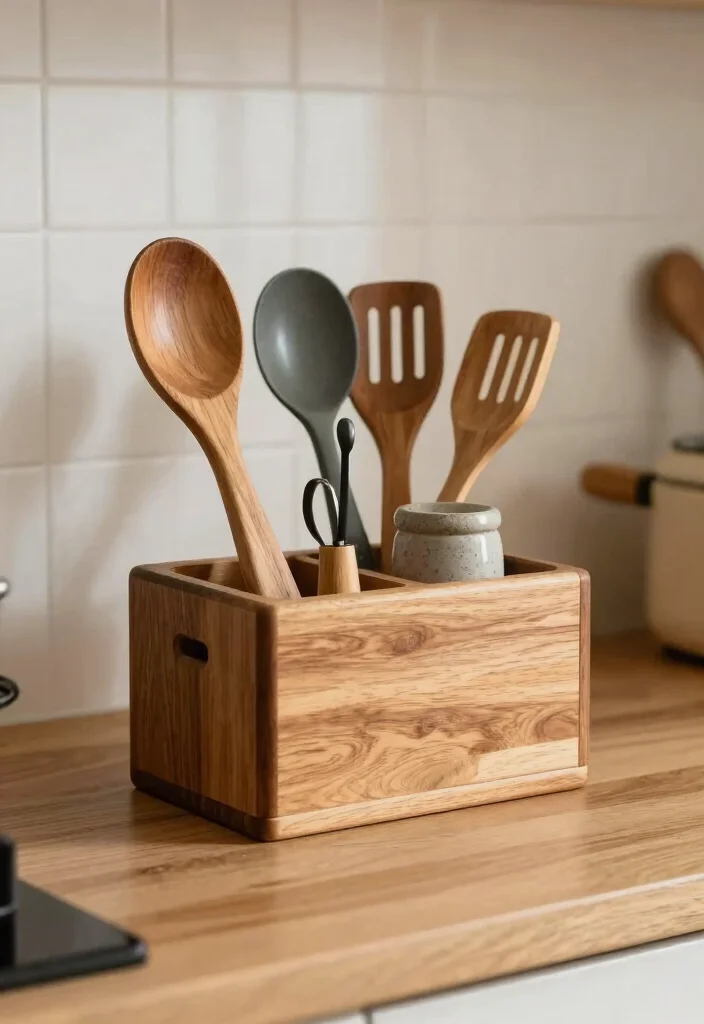 18 Kitchen Utensil Holder Ideas That Look Cute & Practical 15 18 Kitchen Utensil Holder Ideas That Look Cute & Practical - 15. DIY Wooden Block Holders 1