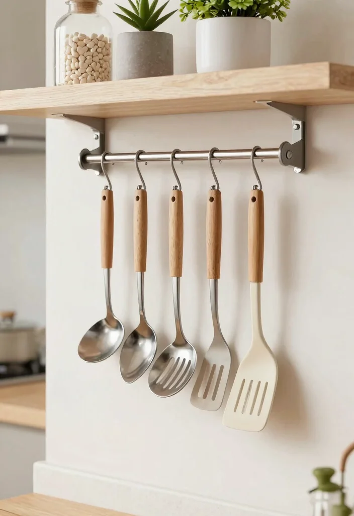 18 Kitchen Utensil Holder Ideas That Look Cute & Practical 8 18 Kitchen Utensil Holder Ideas That Look Cute & Practical - 8. Hanging Utensil Holders 1