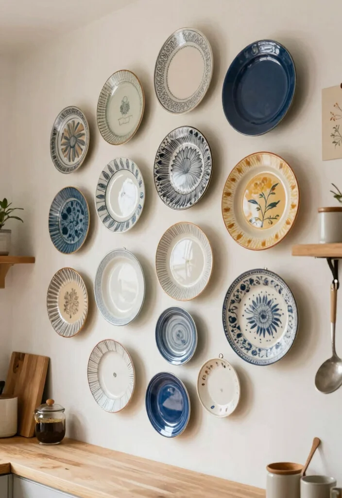 18 Kitchen Wall Organization Ideas That Keep It Tidy 10 18 Kitchen Wall Organization Ideas That Keep It Tidy - 10. A Gallery of Plates 1