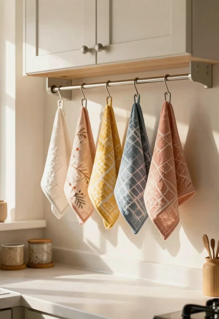 18 Kitchen Wall Organization Ideas That Keep It Tidy 11 18 Kitchen Wall Organization Ideas That Keep It Tidy - 11. Tension Rods for Dish Towels 1