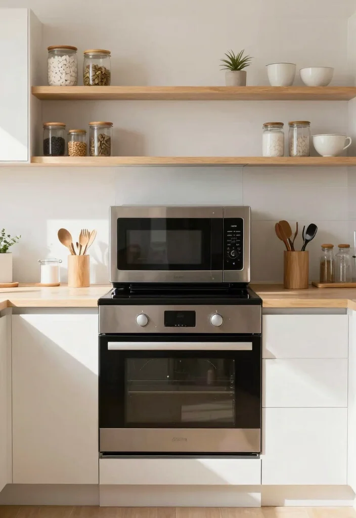 18 Microwave Placement in Kitchen Ideas That Save Space - 13. Above Oven Placement 1