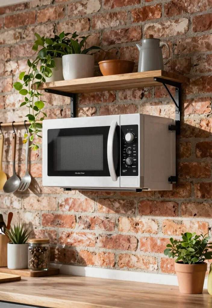 18 Microwave Placement in Kitchen Ideas That Save Space - 14. Hanging Storage Solutions 1