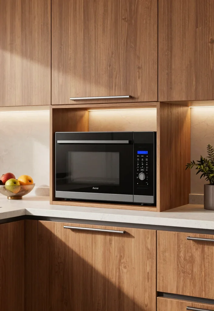 18 Microwave Placement in Kitchen Ideas That Save Space - 2. Built-in Cabinets 1