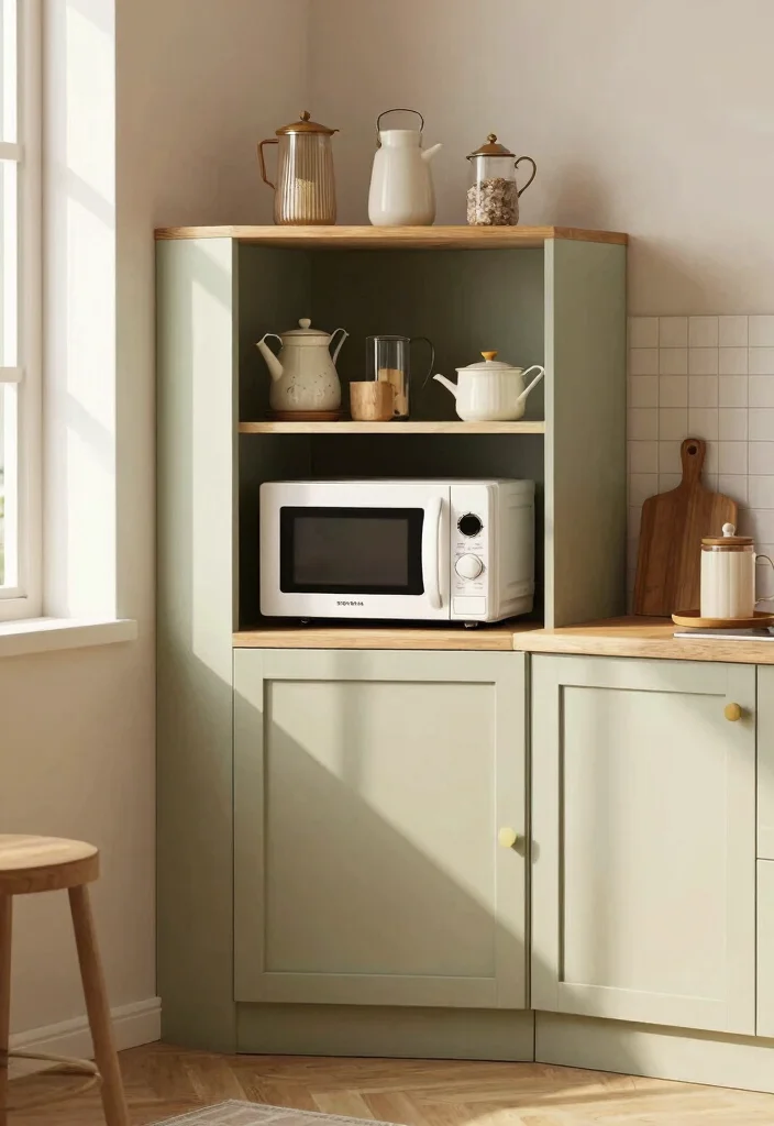 18 Microwave Placement in Kitchen Ideas That Save Space - 8. Corner Spaces 1
