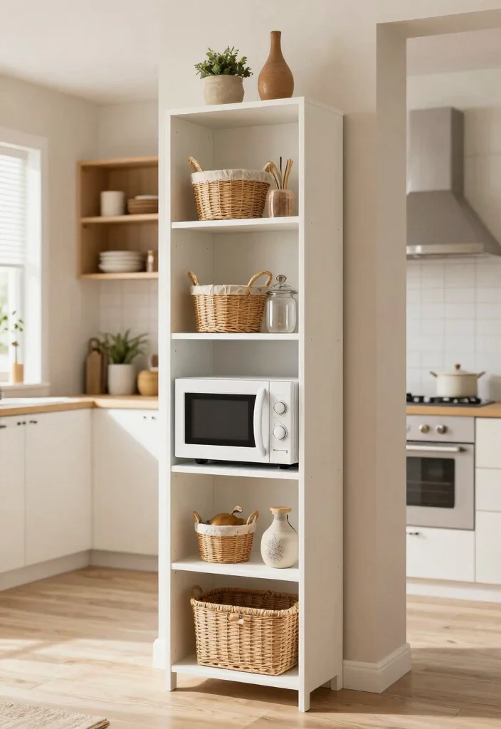 18 Microwave Storage Ideas Small Kitchen That Work Brilliantly 14 18 Microwave Storage Ideas Small Kitchen That Work Brilliantly - 14. Utilize Vertical Storage with Shelving Units 1