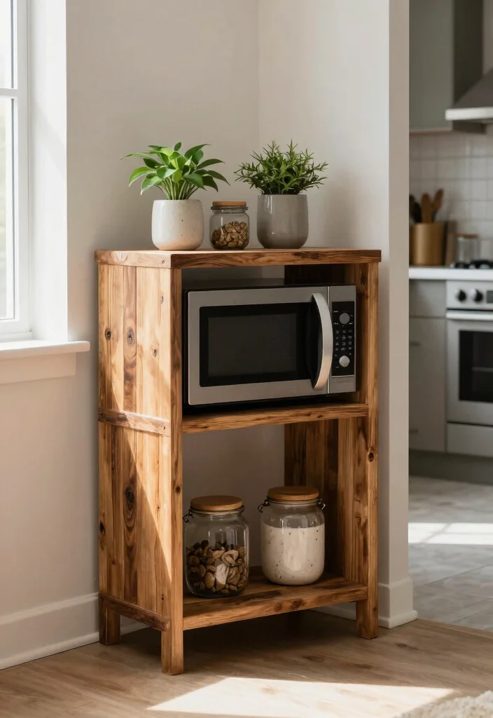 18 Microwave Storage Ideas Small Kitchen That Work Brilliantly 6 18 Microwave Storage Ideas Small Kitchen That Work Brilliantly - 6. Corner Microwave Stand 1