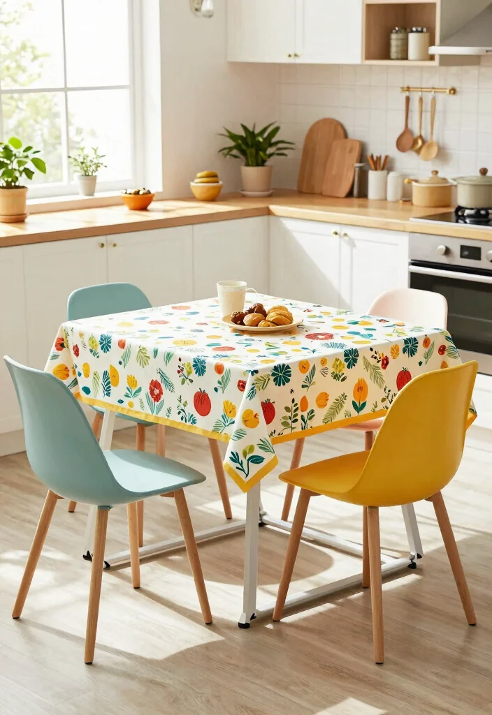 18 Pull Out Table Kitchen Ideas That Save Space - 11. Foldable Table with Stylish Chairs 1