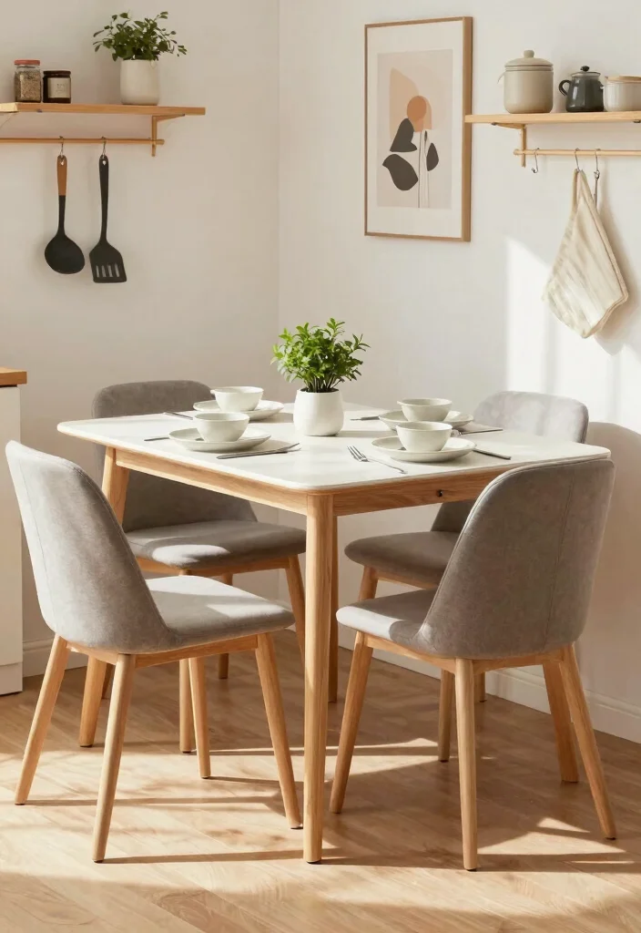 18 Pull Out Table Kitchen Ideas That Save Space - 13. Compact Pull Out Table for Two 1