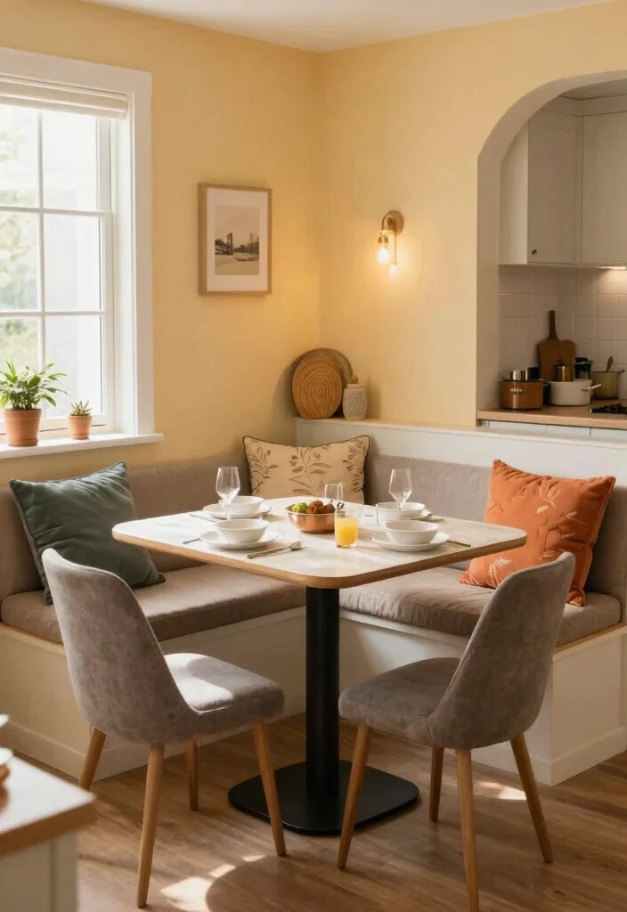 18 Pull Out Table Kitchen Ideas That Save Space - 8. Integrated Dining Nook with Pull Out Table 1