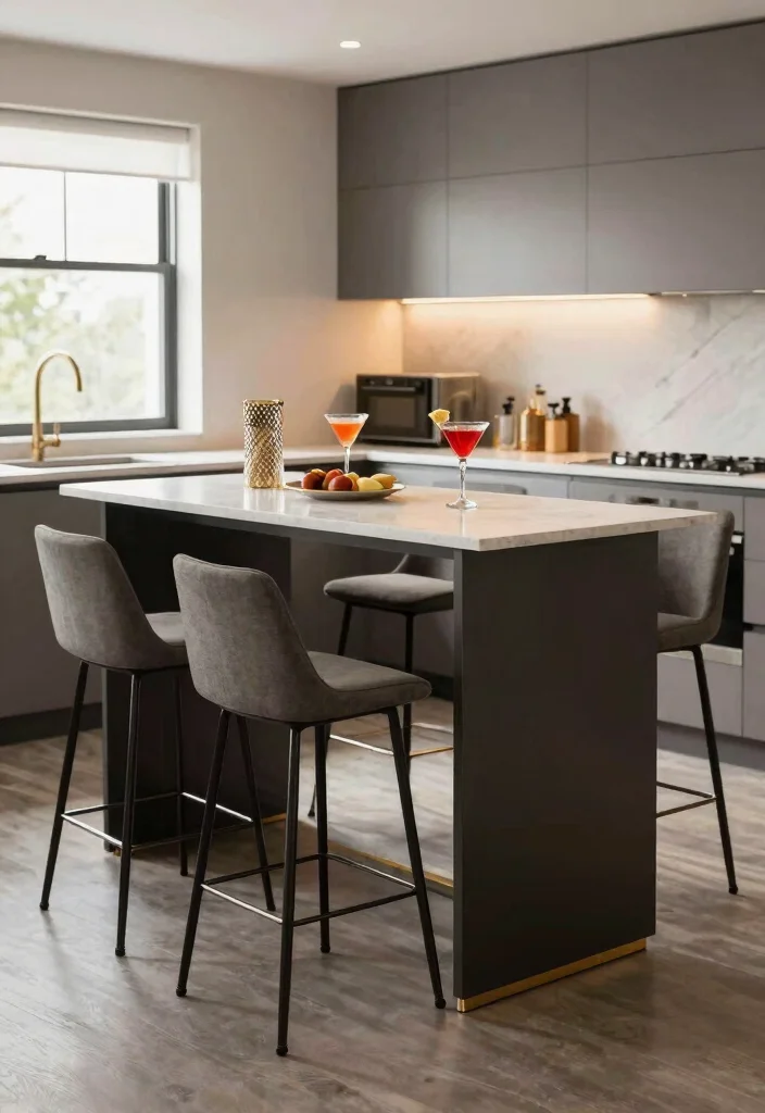 18 Pull Out Table Kitchen Ideas That Save Space - 9. Stylish Pull Out Bar Table 1