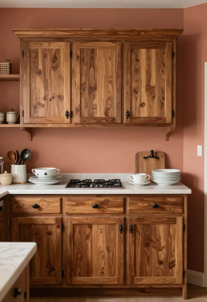 18 Walnut Kitchen Cabinets Color Schemes Ideas With Luxe Finish 13 18 Walnut Kitchen Cabinets Color Schemes Ideas With Luxe Finish - 13. Rustic Terracotta and Walnut Elegance 1