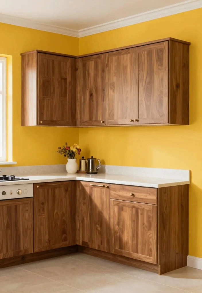 18 Walnut Kitchen Cabinets Color Schemes Ideas With Luxe Finish 17 18 Walnut Kitchen Cabinets Color Schemes Ideas With Luxe Finish - 17. Golden Yellow and Walnut Cheer 1