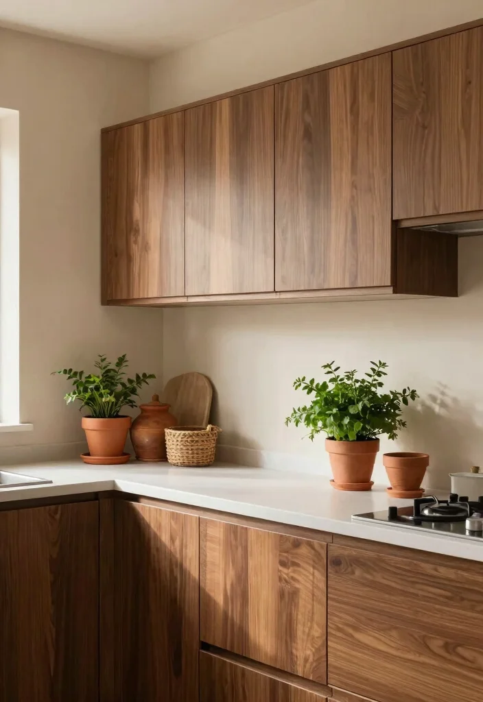 18 Walnut Kitchen Cabinets Color Schemes Ideas With Luxe Finish 7 18 Walnut Kitchen Cabinets Color Schemes Ideas With Luxe Finish - 7. Sandy Beige and Walnut Serenity 1