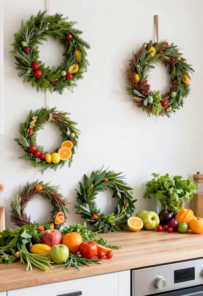 18 Wreaths on Kitchen Cabinets Ideas With Festive Charm 10 18 Wreaths on Kitchen Cabinets Ideas With Festive Charm - 10. Edible Wreaths 1
