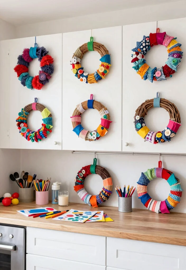 18 Wreaths on Kitchen Cabinets Ideas With Festive Charm 13 18 Wreaths on Kitchen Cabinets Ideas With Festive Charm - 13. Creative DIY Wreaths 1