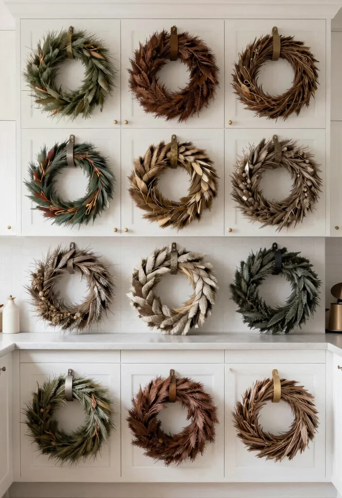 18 Wreaths on Kitchen Cabinets Ideas With Festive Charm 14 18 Wreaths on Kitchen Cabinets Ideas With Festive Charm - 14. Multi-Layered Wreaths 1