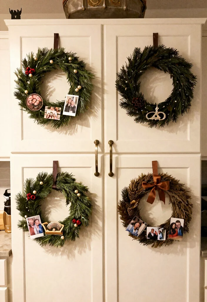 18 Wreaths on Kitchen Cabinets Ideas With Festive Charm 16 18 Wreaths on Kitchen Cabinets Ideas With Festive Charm - 16. Personal Touch Wreaths 1
