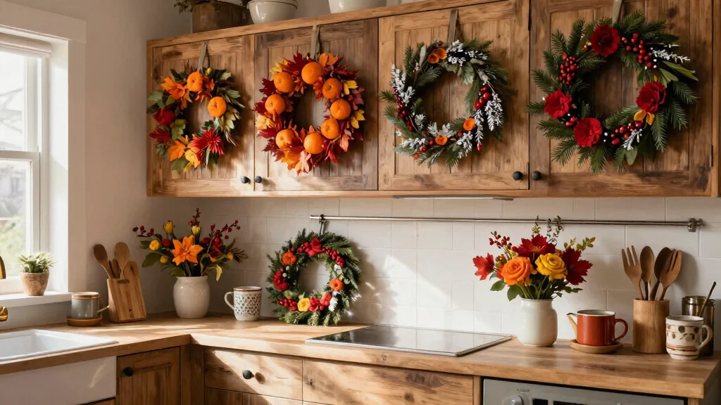 18 Wreaths on Kitchen Cabinets Ideas With Festive Charm
