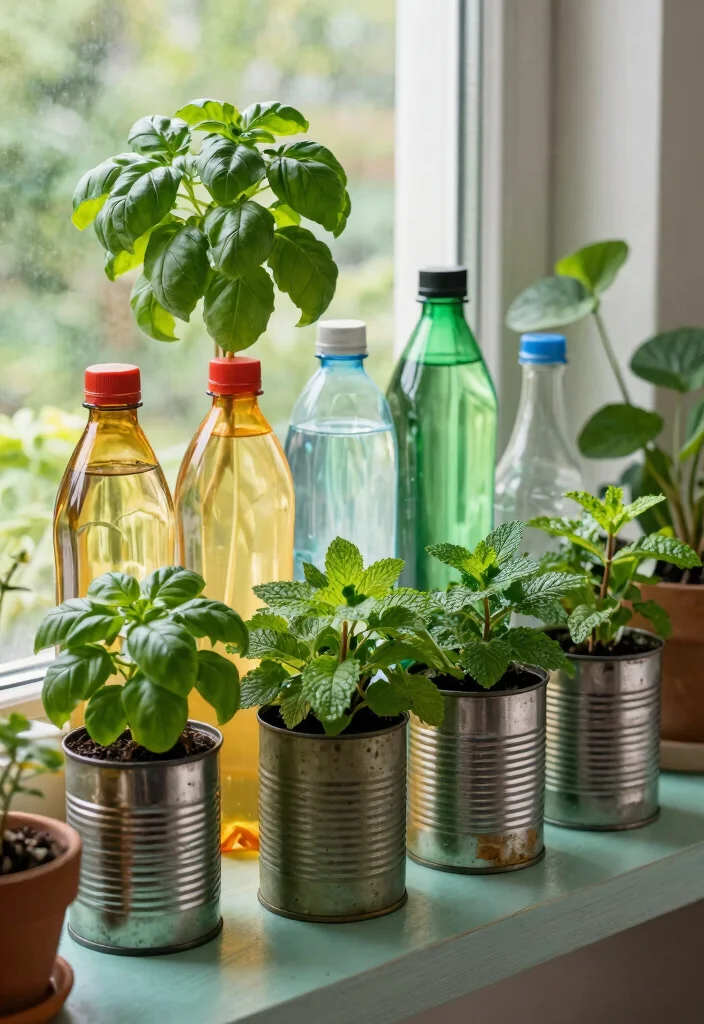 12 Aquarium Planter Ideas That Don't Leak or Crack Over Time - 11. Eco-Friendly Reused Containers 1