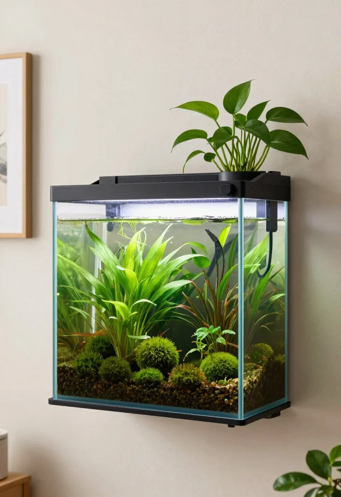 12 Aquarium Planter Ideas That Don't Leak or Crack Over Time - 3. Wall-Mounted Aquarium Planters 1