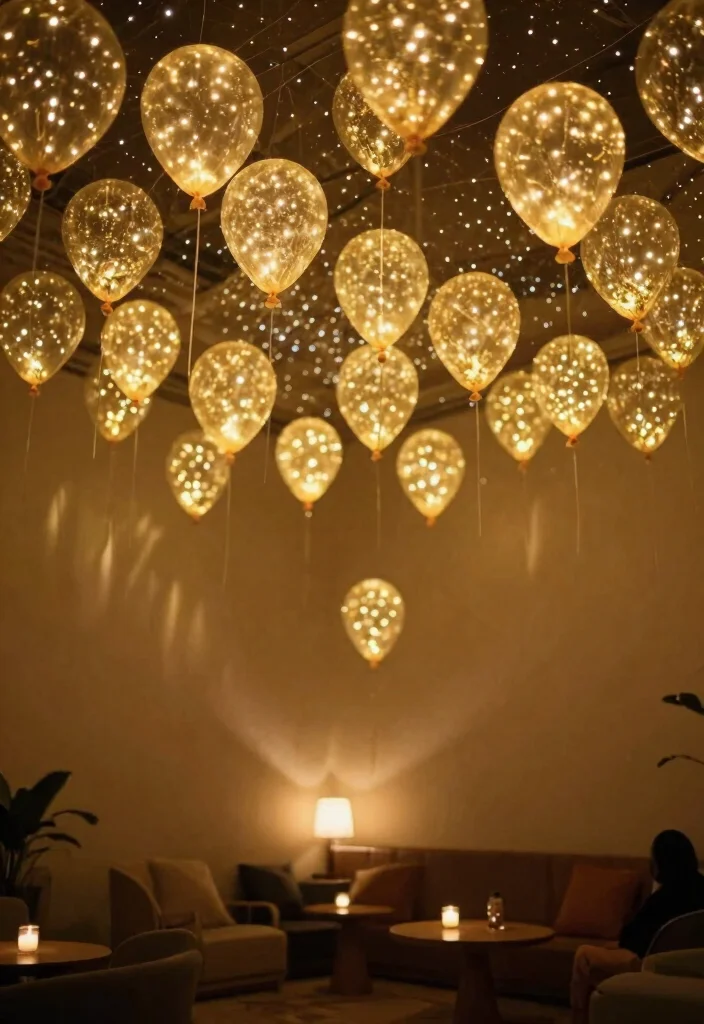 12 Ceiling Balloon Decorations That Stay Up Without Tape Marks - 11. Floating Lantern Balloons 1