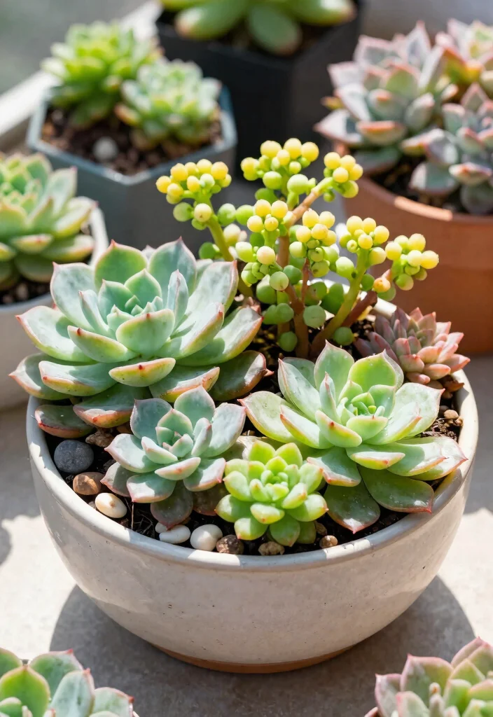 12 Flower Planter Ideas That Bloom All Season Without Replanting - 10. Colorful Succulent Planters 1
