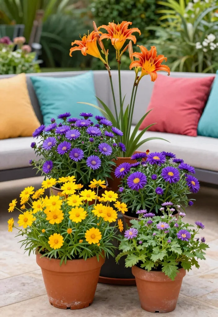 12 Flower Planter Ideas That Bloom All Season Without Replanting - 2. Vibrant Color Schemes 1
