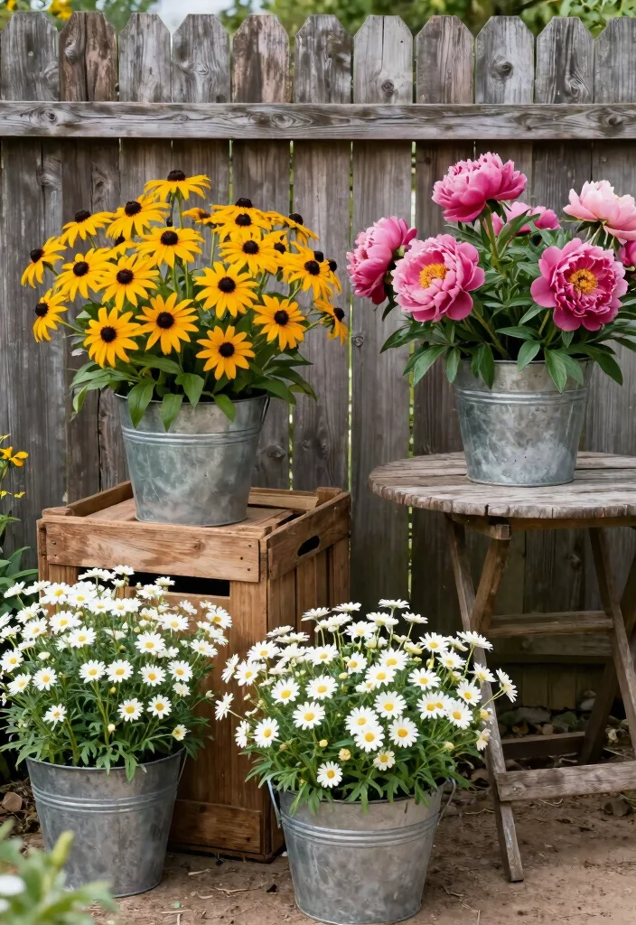 12 Flower Planter Ideas That Bloom All Season Without Replanting - 5. Rustic Farmhouse Charm 1