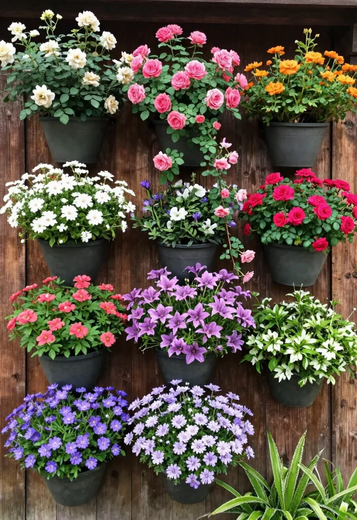 12 Flower Planter Ideas That Bloom All Season Without Replanting - 7. Vertical Planter Garden 1
