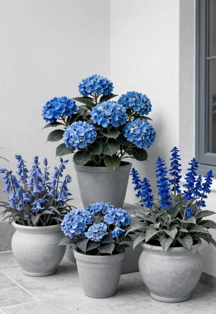 12 Flower Planter Ideas That Bloom All Season Without Replanting - 9. Bold Monochrome 1