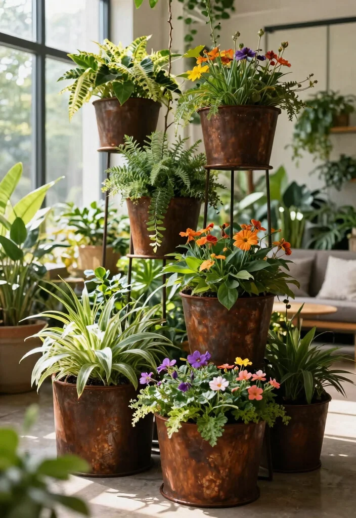 12 Iron Plant Stand Ideas That Hold Heavy Pots Without Tipping - 11. Sturdy Garden Planters 1